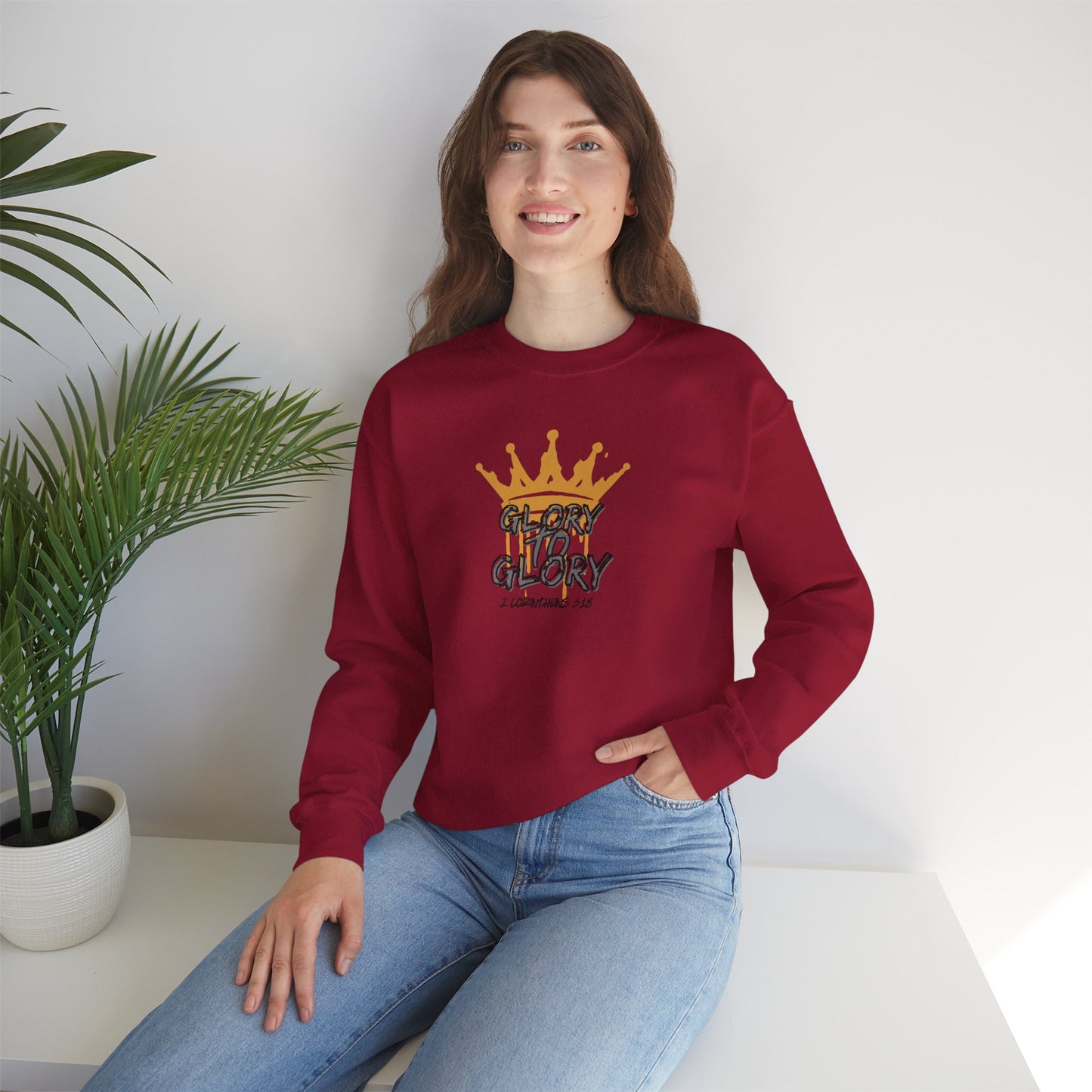 "Glory to Glory" Women's Sweatshirt- 2 Corinthians 3:18