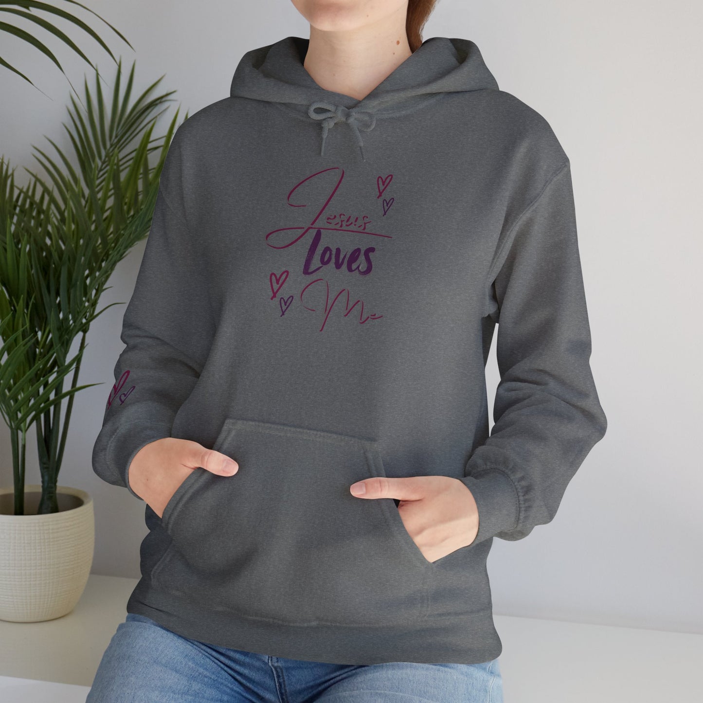 "Jesus Loves Me" (Dark Fabric Design) Women's Hoodie