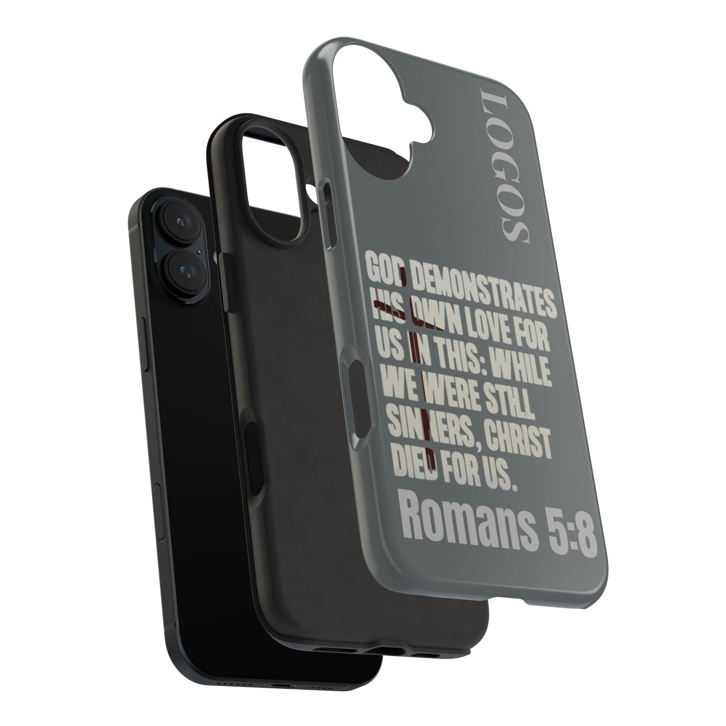 Romans 5:8 - Christian Phone Case - Gray