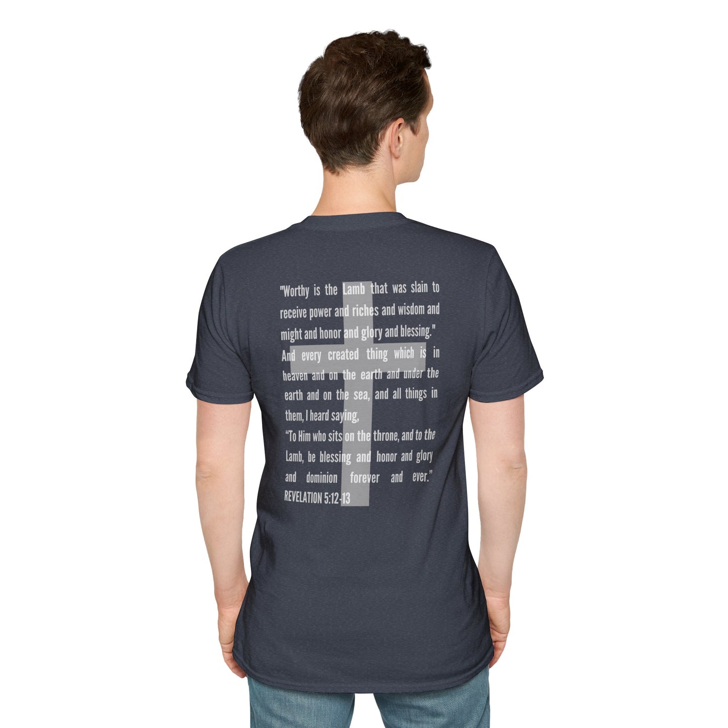Lamb Of God - Christian Scripture T-Shirt - Revelation 5:12-13 & John 1:29