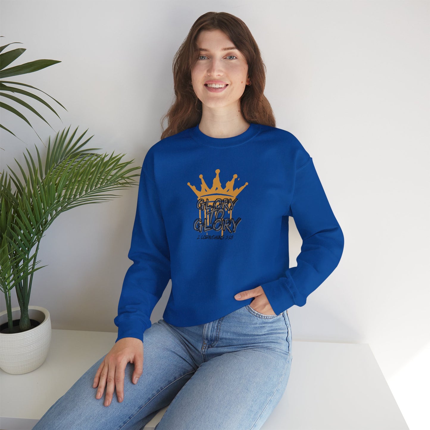 "Glory to Glory" Women's Sweatshirt- 2 Corinthians 3:18