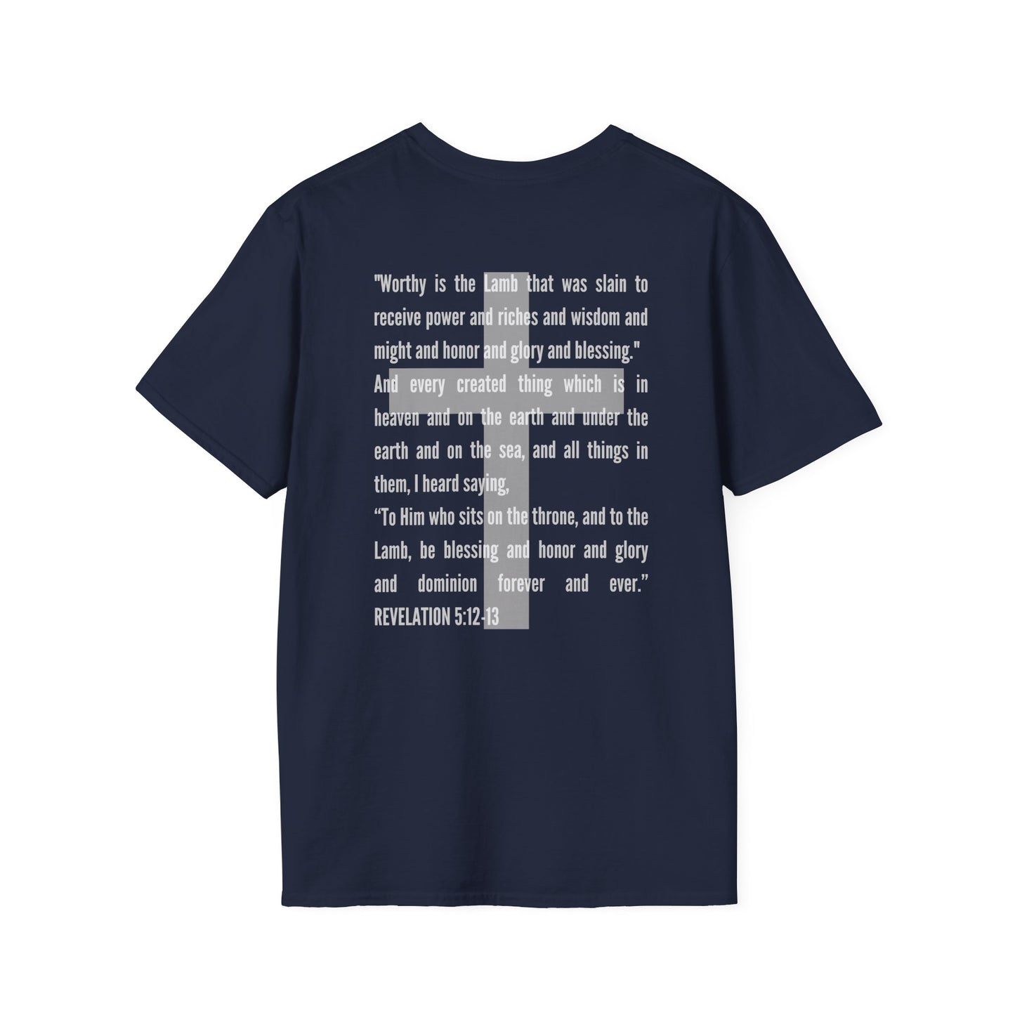 Lamb Of God - Christian Scripture T-Shirt - Revelation 5:12-13 & John 1:29