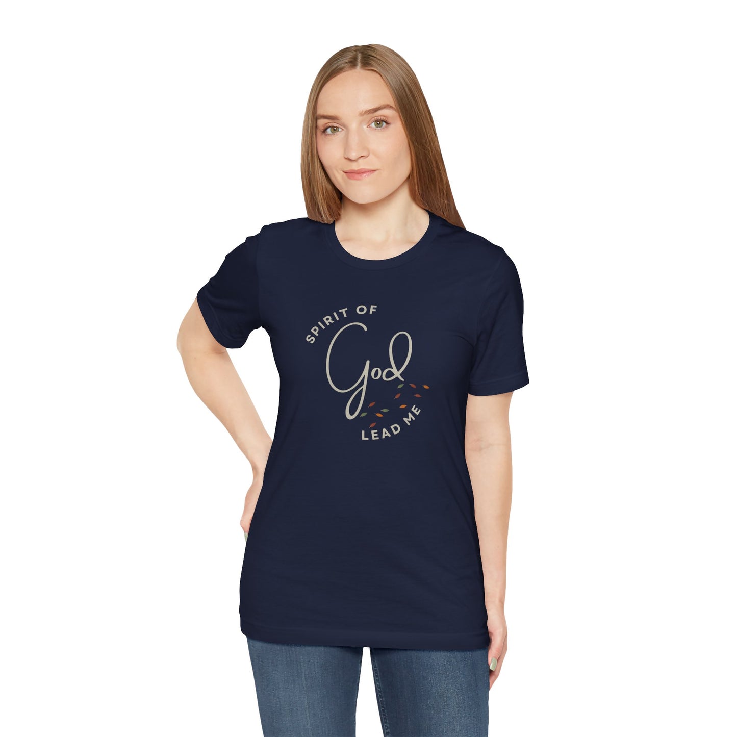 "Spirit Lead Me" T-Shirt - Romans 8:14 - Dark Fabric Design