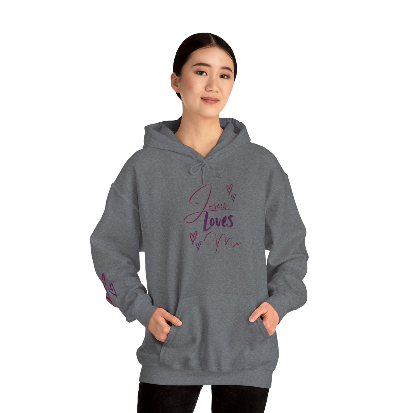 "Jesus Loves Me" (Dark Fabric Design) Women's Hoodie