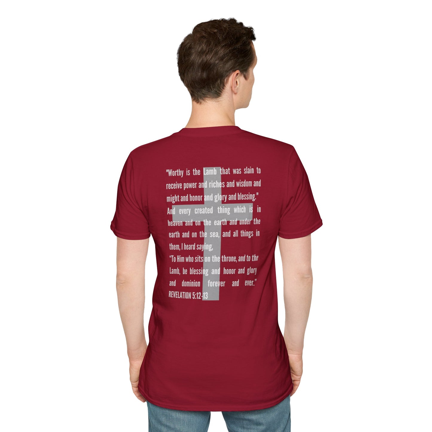Lamb Of God - Christian Scripture T-Shirt - Revelation 5:12-13 & John 1:29