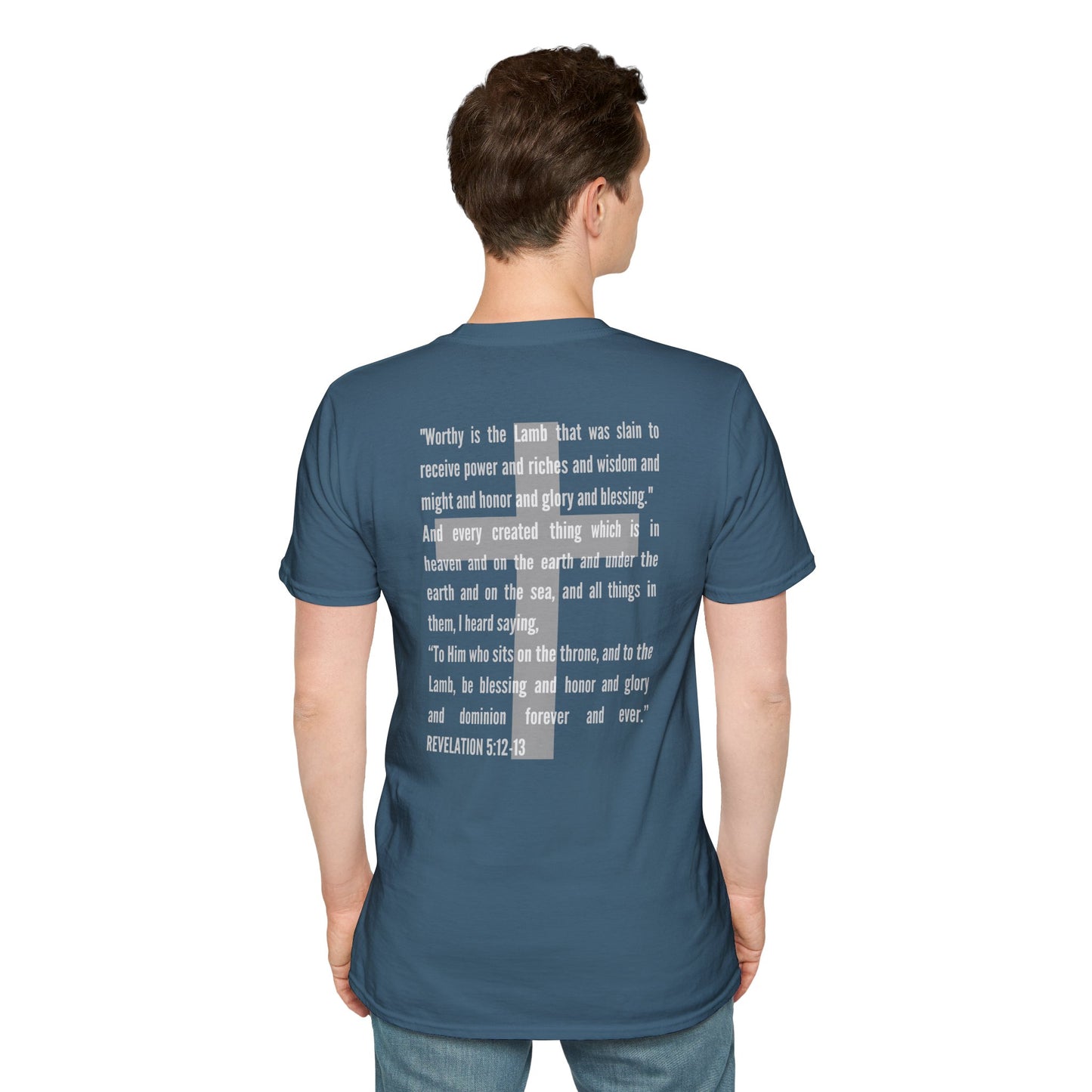 Lamb Of God - Christian Scripture T-Shirt - Revelation 5:12-13 & John 1:29
