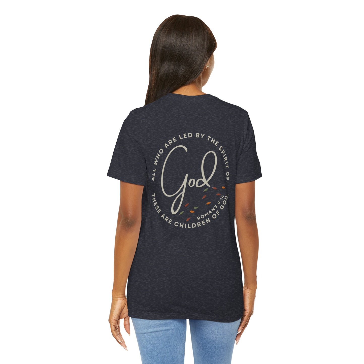 "Spirit Lead Me" T-Shirt - Romans 8:14 - Dark Fabric Design
