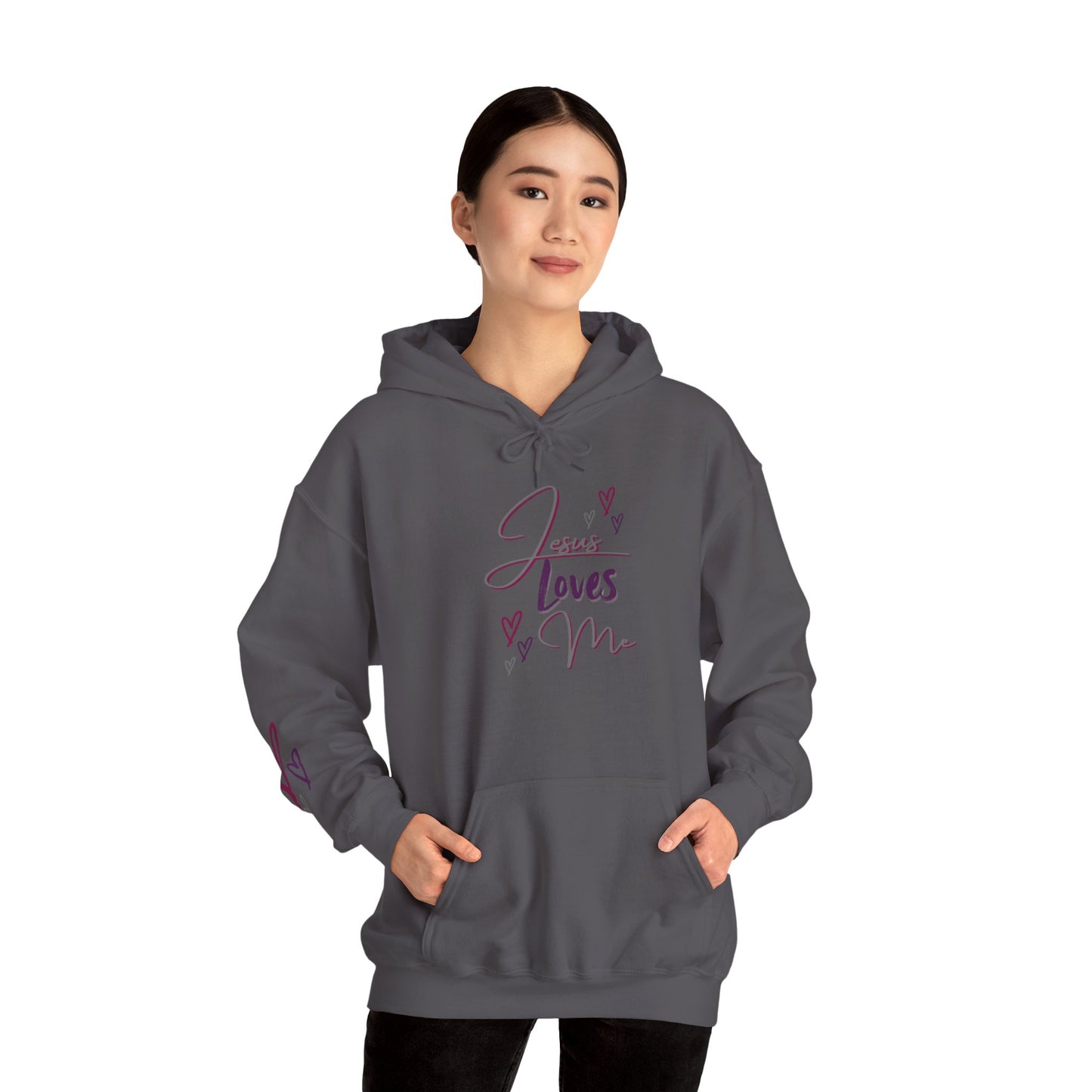 "Jesus Loves Me" (Dark Fabric Design) Women's Hoodie