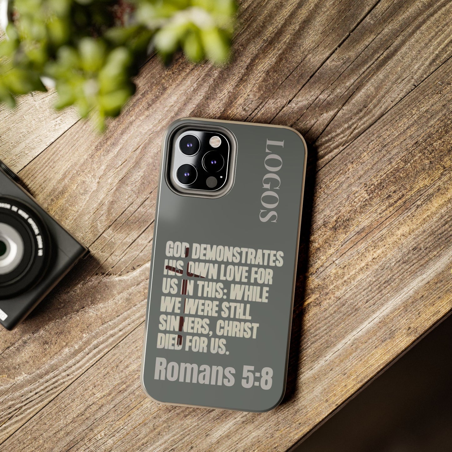 Romans 5:8 - Christian Phone Case - Gray