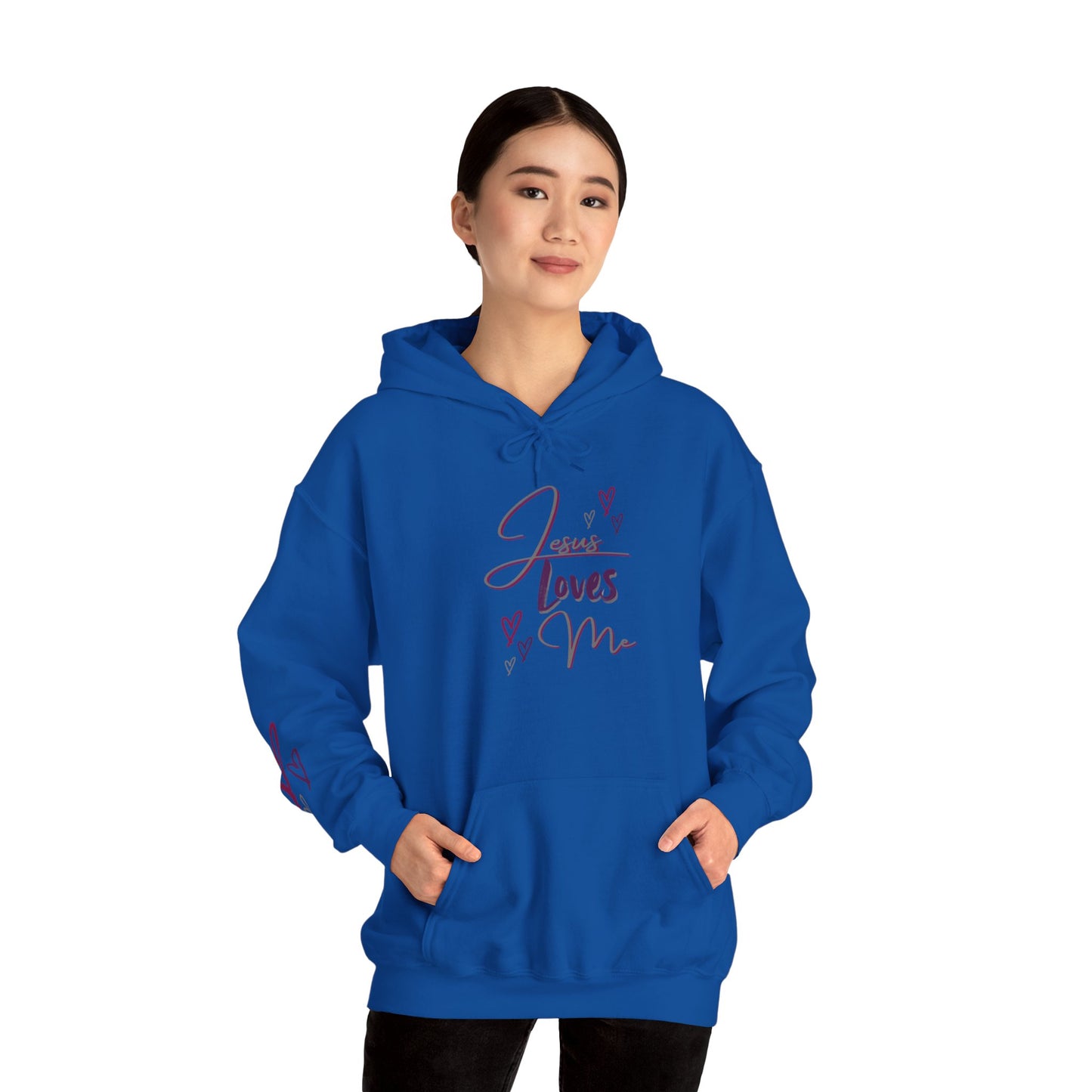 "Jesus Loves Me" (Dark Fabric Design) Women's Hoodie