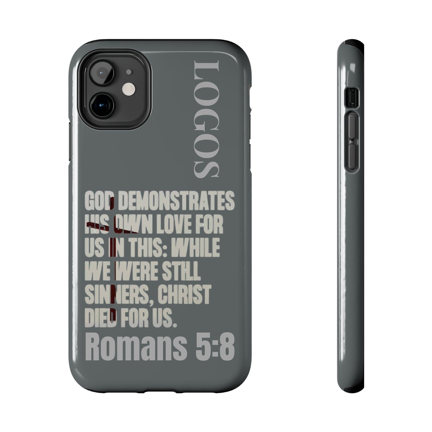 Romans 5:8 - Christian Phone Case - Gray