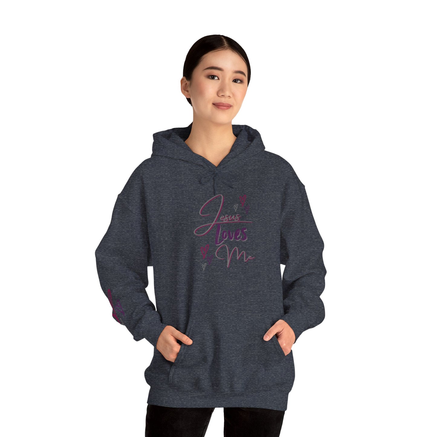 "Jesus Loves Me" (Dark Fabric Design) Women's Hoodie