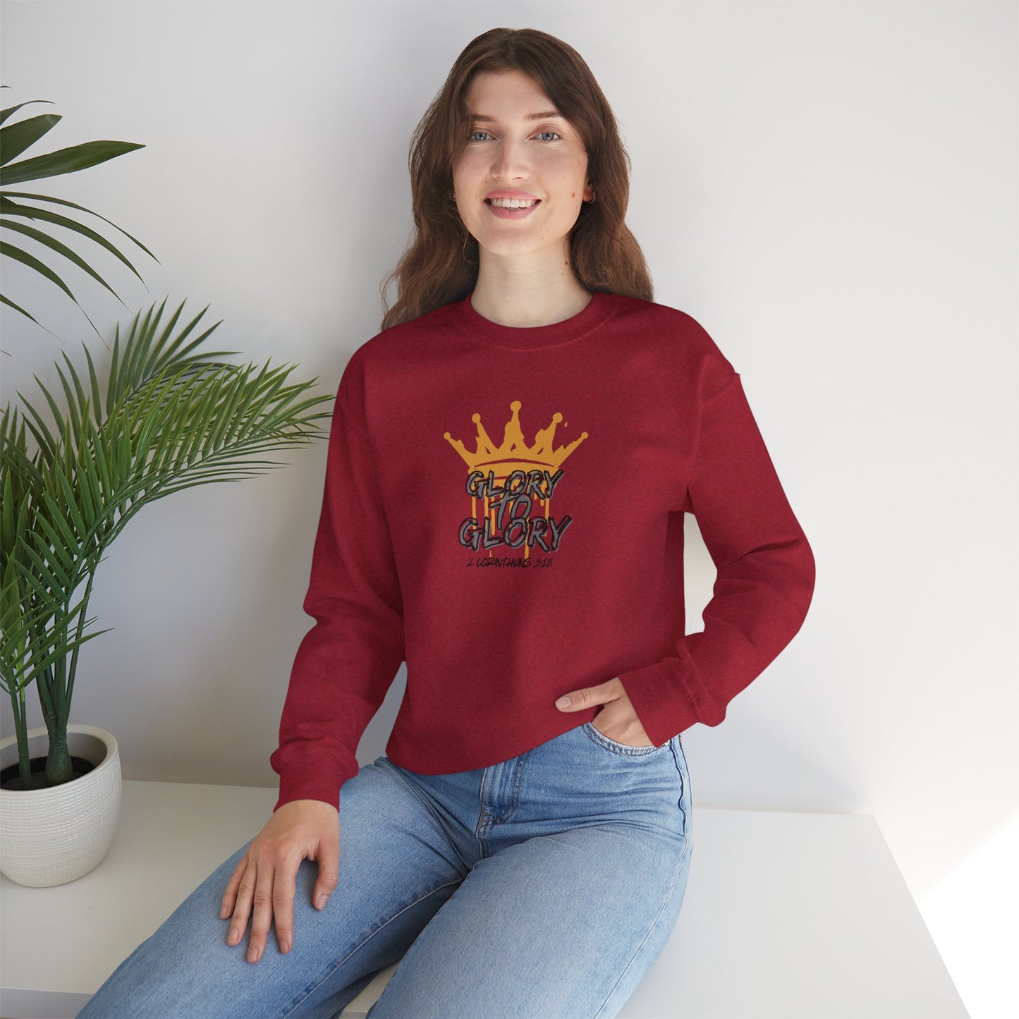 "Glory to Glory" Women's Sweatshirt- 2 Corinthians 3:18