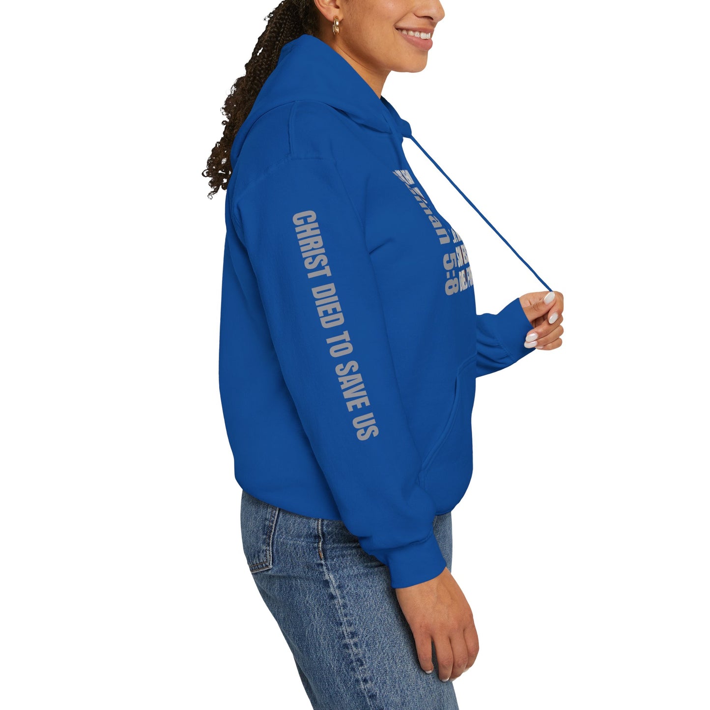 Romans 5:8 Men's Scripture Hoodie by Logos