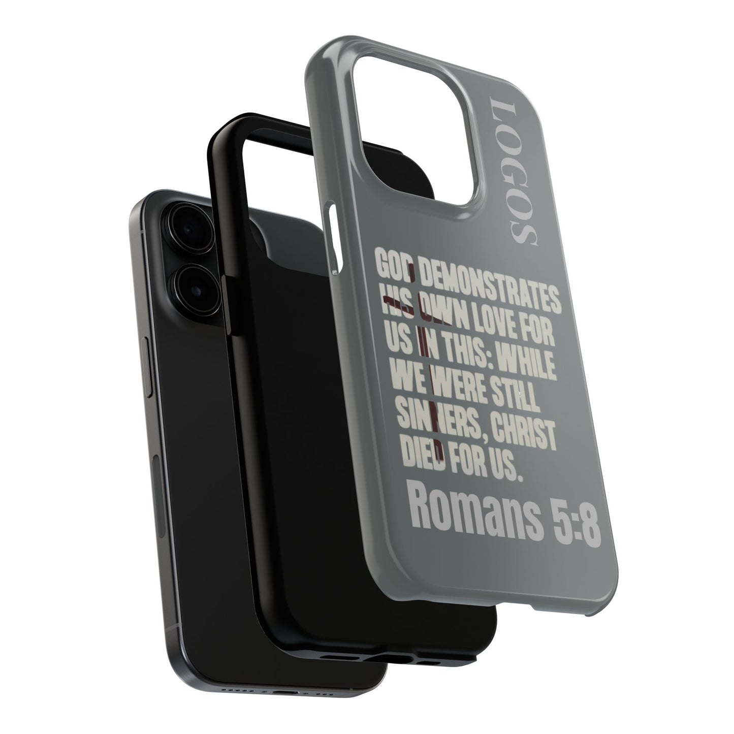 Romans 5:8 - Christian Phone Case - Gray