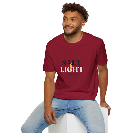 Salt & Light Christian Men's graphic shirt in maroon with bold design for believers