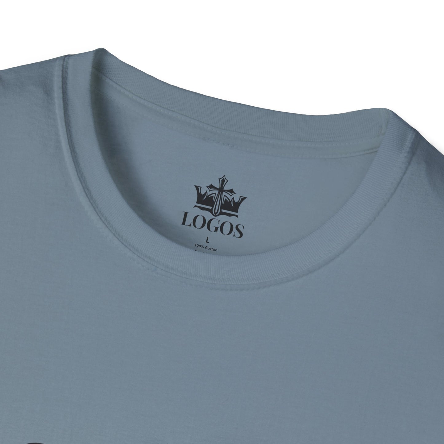 Light blue Salt & Light Christian Men's graphic t-shirt with a comfortable crew neck design