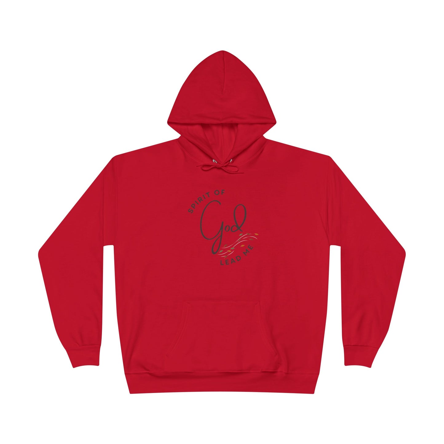 Red Spirit Lead Me hoodie with front pouch pocket and drawstring hood from Logos Co.