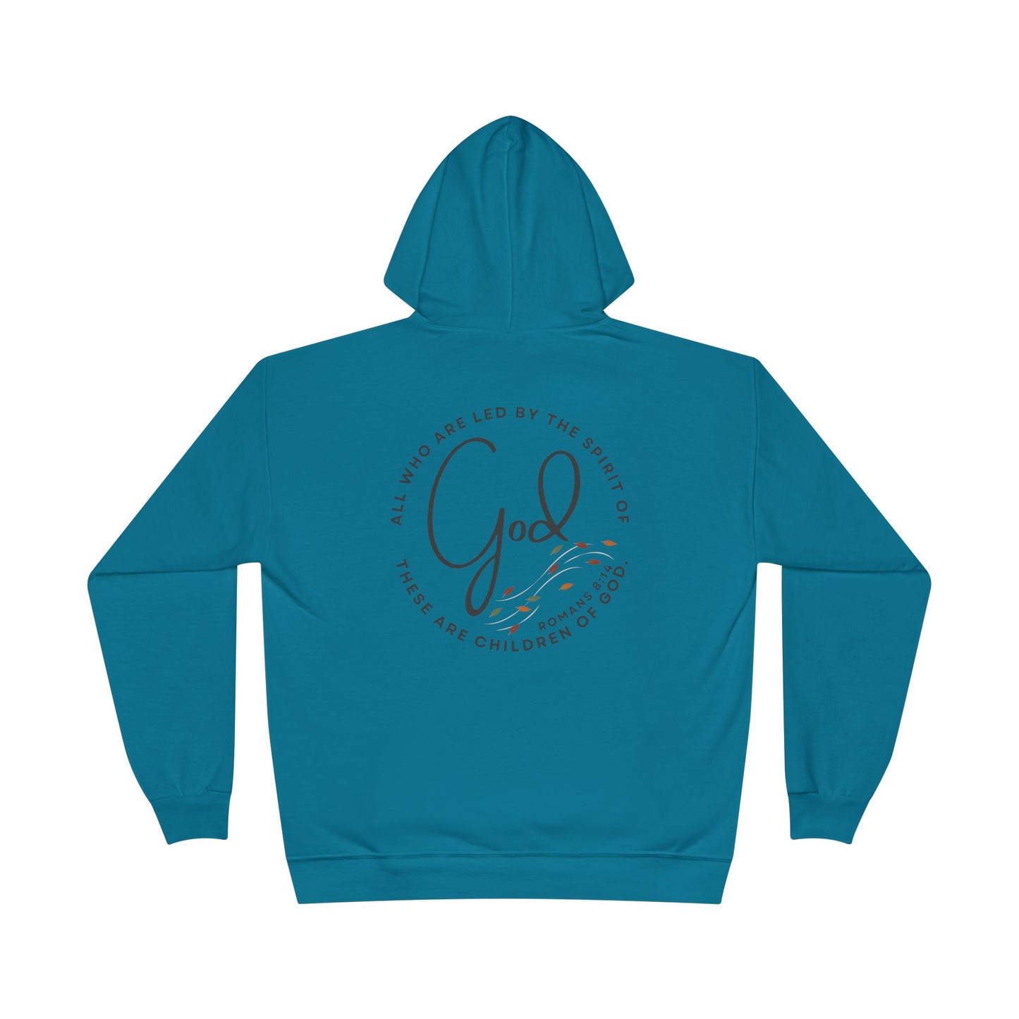 Teal Spirit Lead Me hoodie with inspirational God quote and comfortable long sleeves from Logos Co.