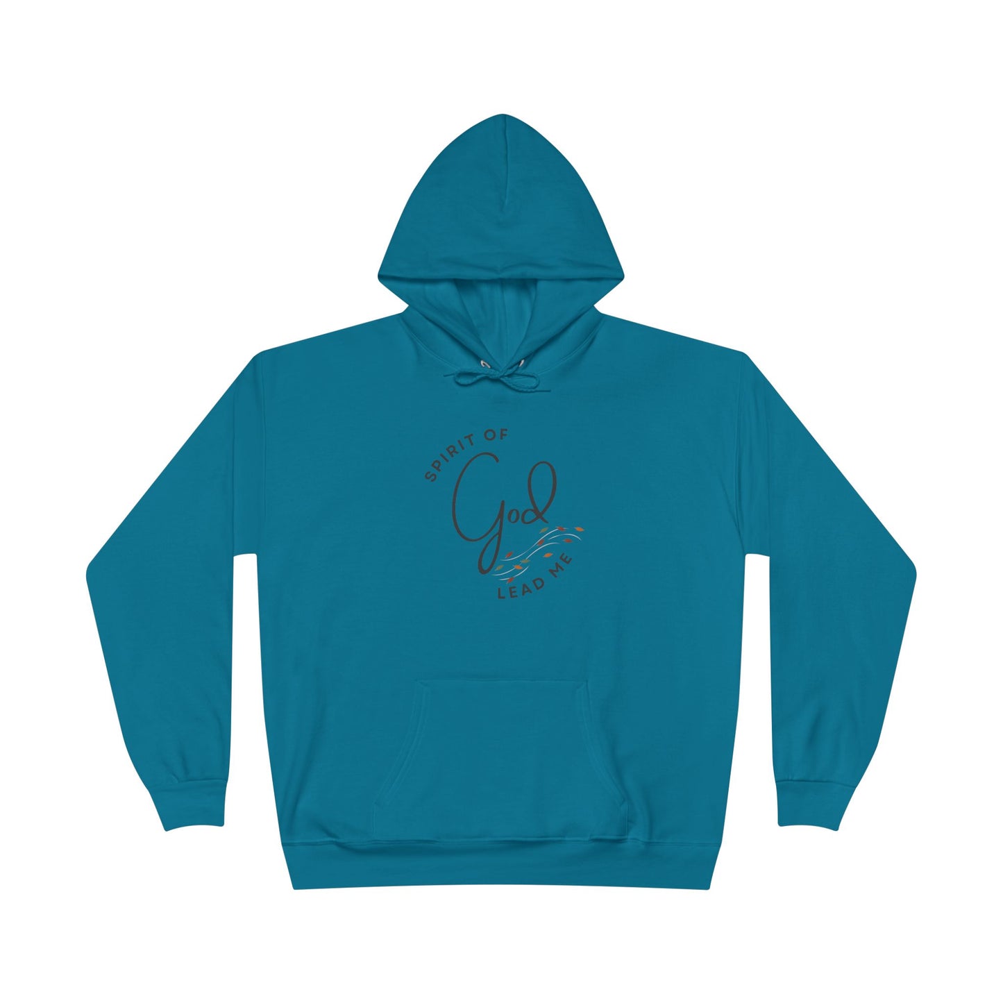 Teal Logos Co. Spirit Lead Me hoodie with front kangaroo pocket and drawstring hood
