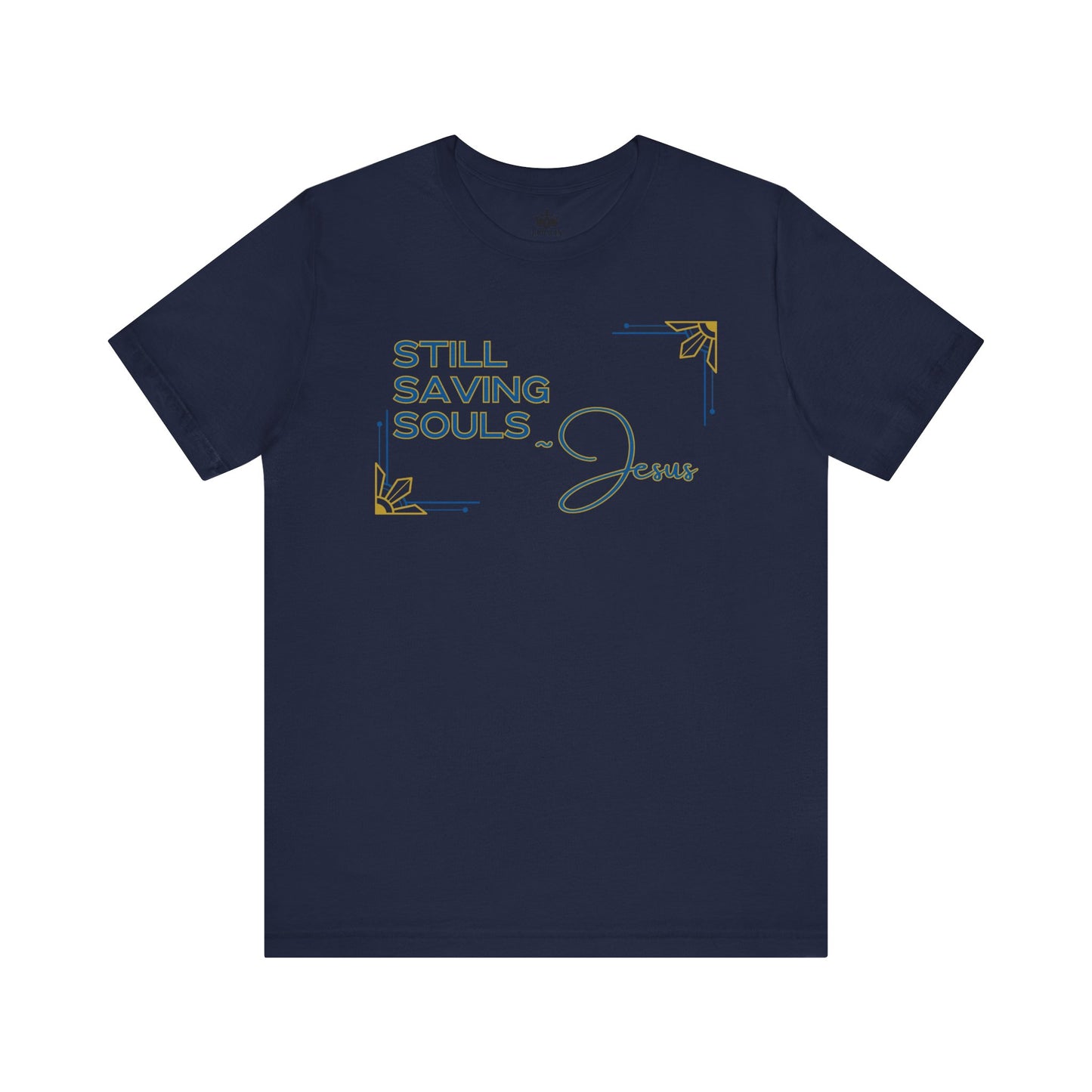 Logos Co. Navy Still Saving Souls Shirt front design view
