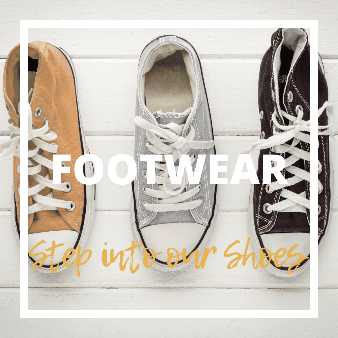 Casual sneakers with Christian phrases in orange, gray, and black, viewed from the front