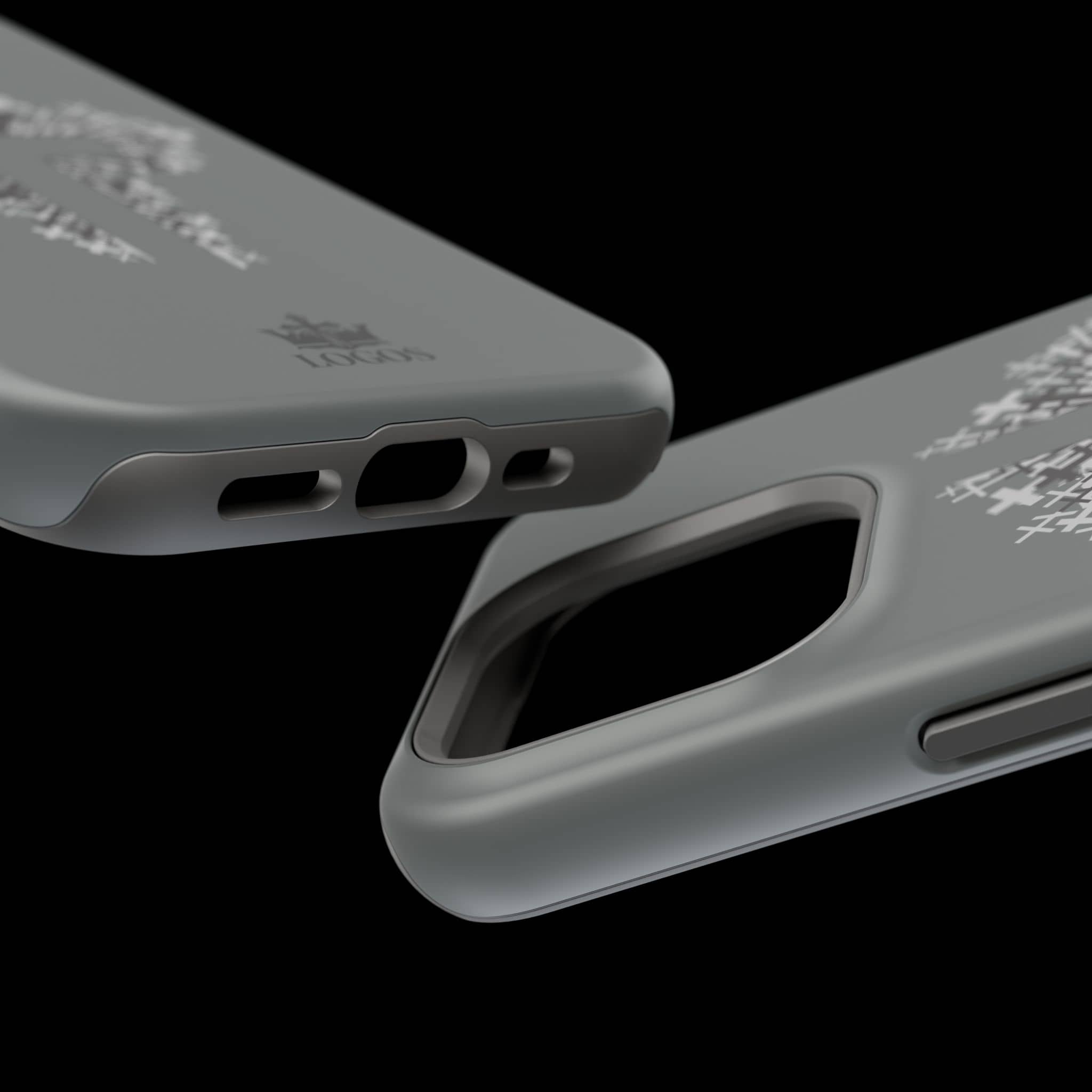 iPhone Case Magnetic Impact Resistant Cross Design Dark Grey