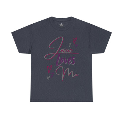 "Jesus Loves Me" (Dark Fabric Design) Women's Cotton Tee