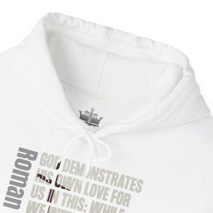 Romans 5:8 Men's Scripture Hoodie by Logos