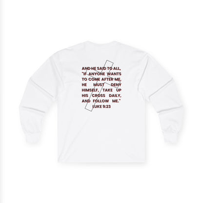 "Take Up Your Cross" Unisex Long Sleeve Tee-Luke 9:23