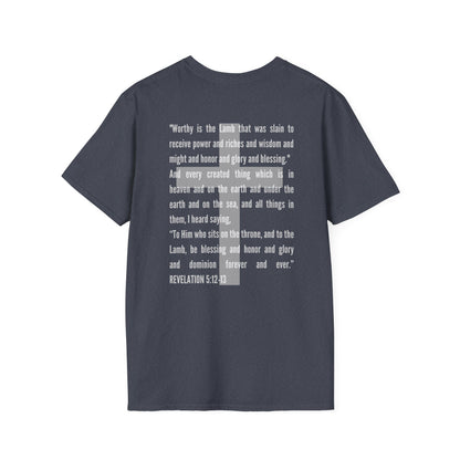 Lamb Of God - Christian Scripture T-Shirt - Revelation 5:12-13 & John 1:29