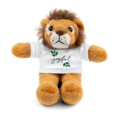 Plush Toy with "Joyful" Christmas Tee - Soft Cuddly Gift for Kids