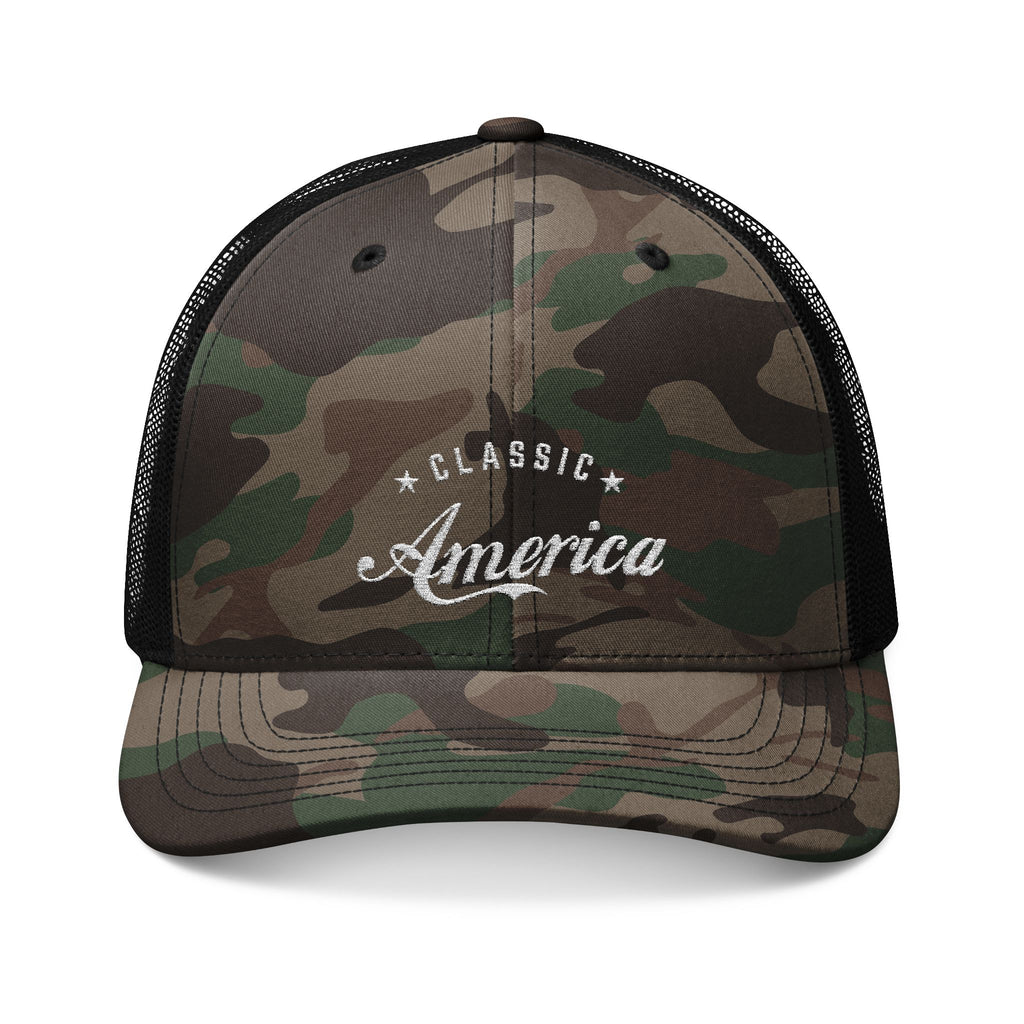 Classic America Embroidered Camouflage Trucker Hat