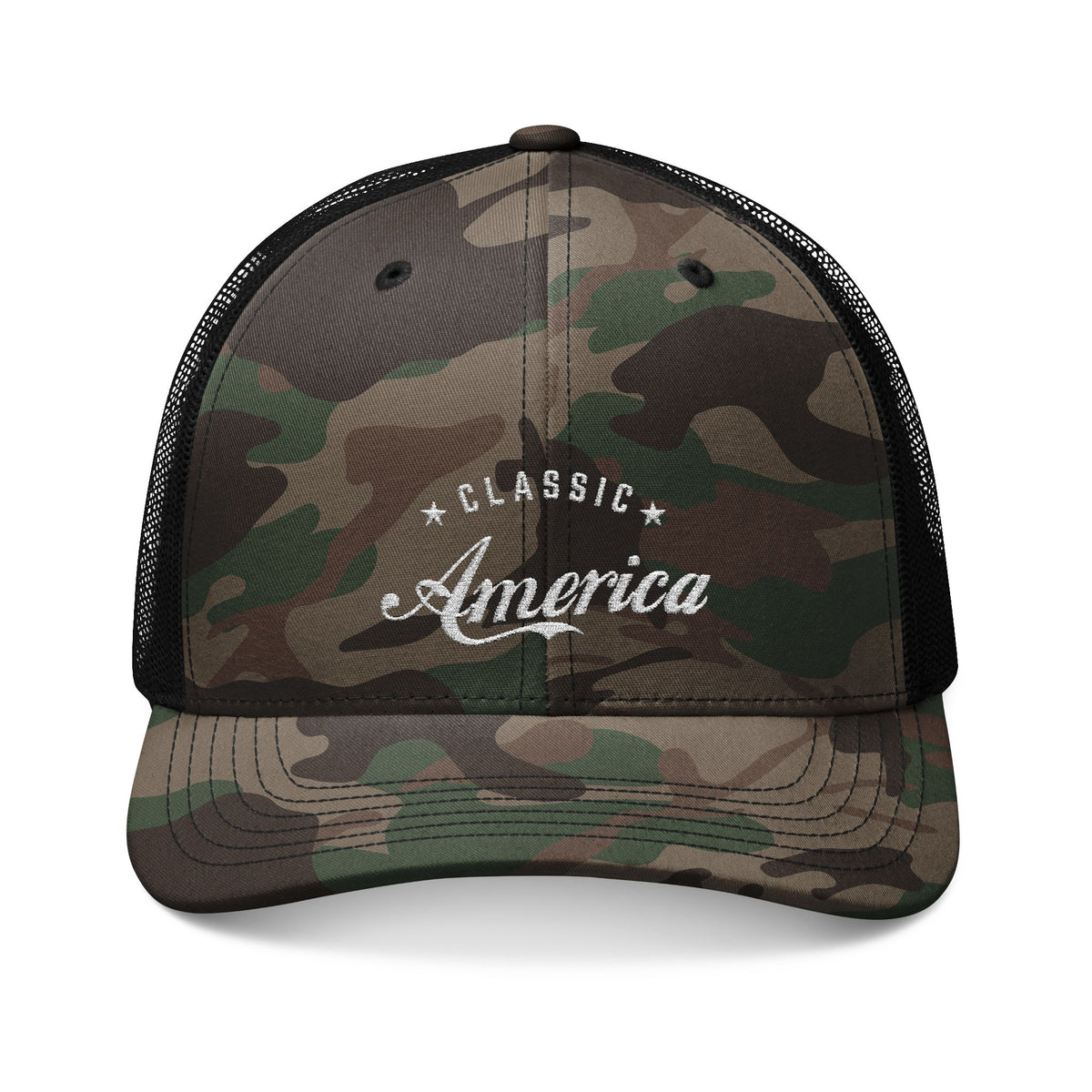 Classic America Embroidered Camouflage Trucker Hat