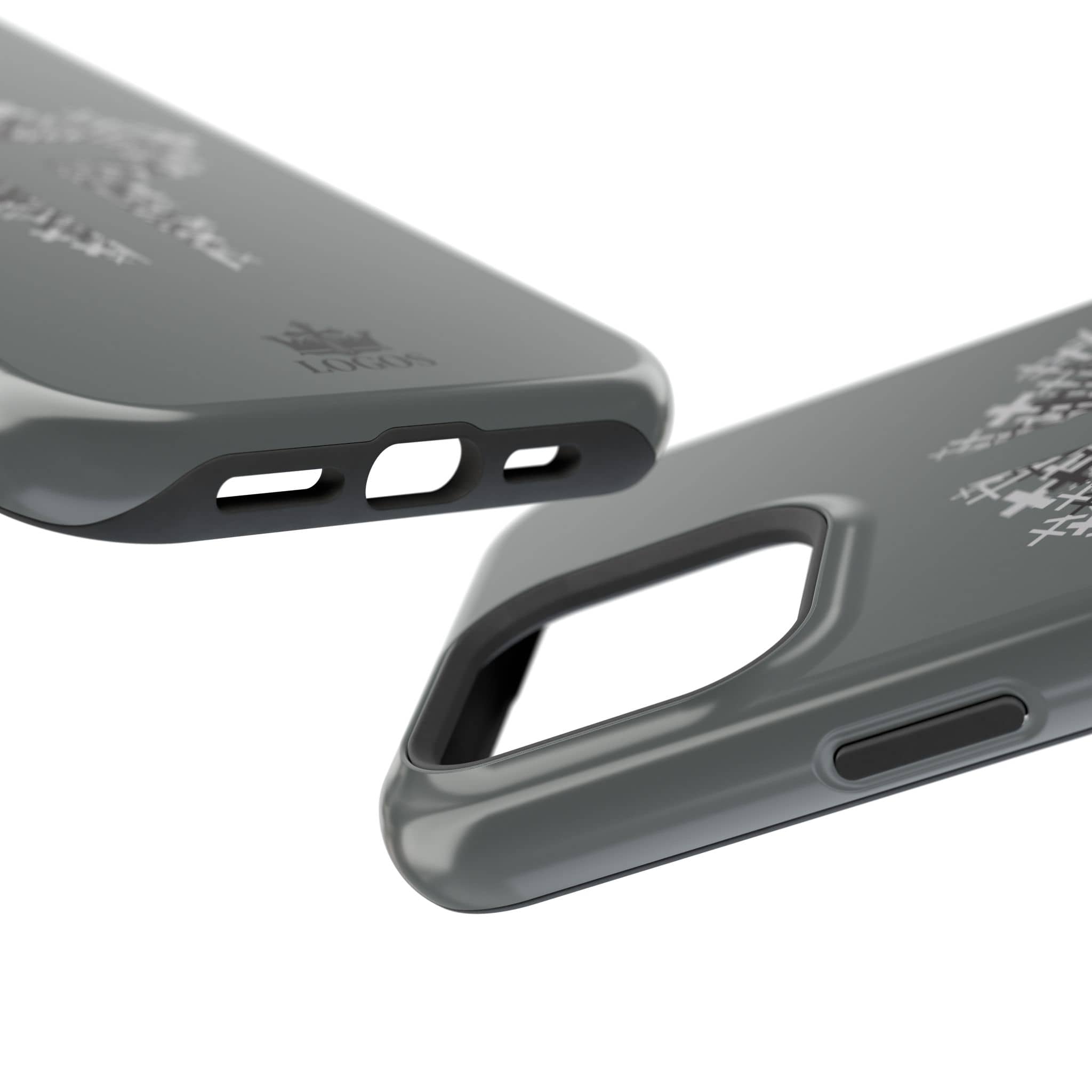 iPhone Case Magnetic Impact Resistant Cross Design Dark Grey