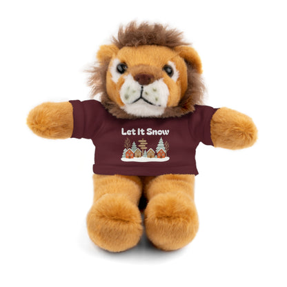Christmas Plush Toy with "Let It Snow" Tee - Soft Cuddly Gift for Kids