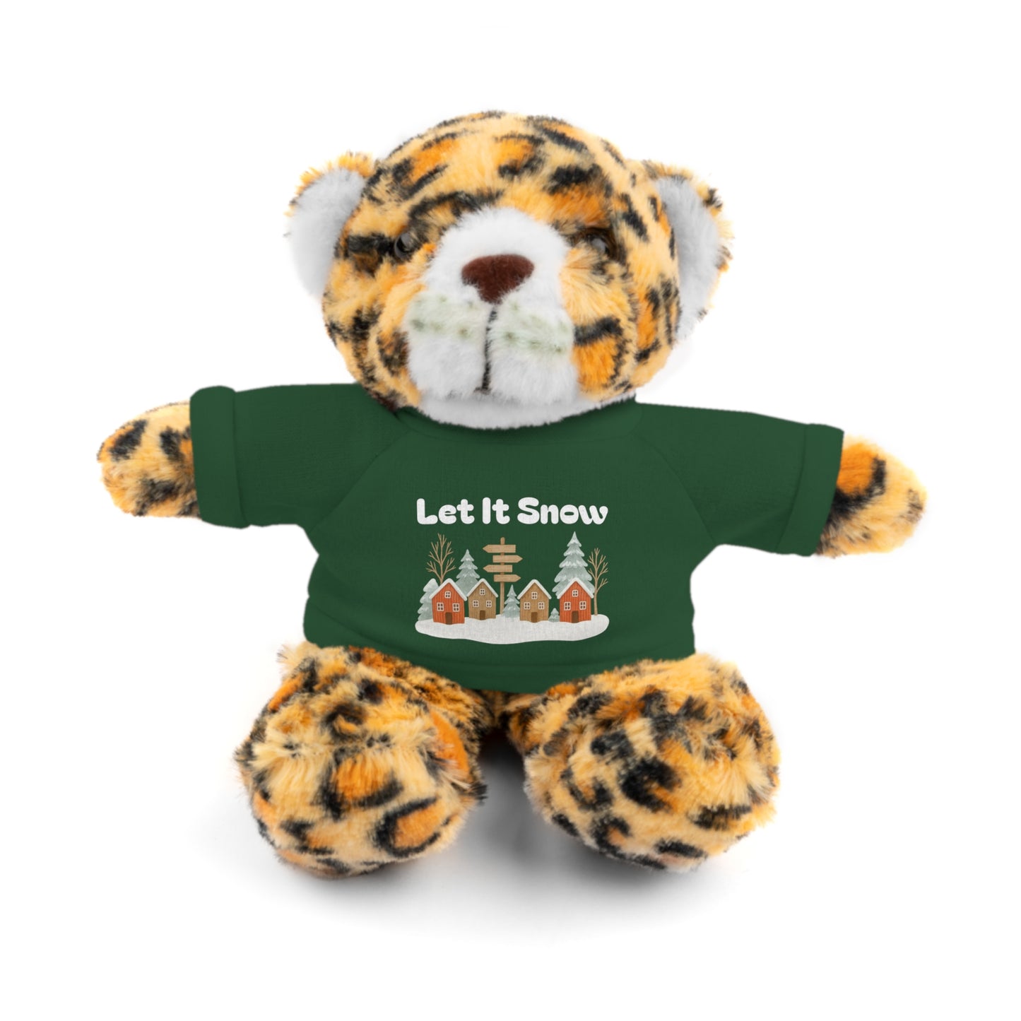 Christmas Plush Toy with "Let It Snow" Tee - Soft Cuddly Gift for Kids