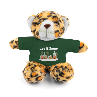 Christmas Plush Toy with "Let It Snow" Tee - Soft Cuddly Gift for Kids