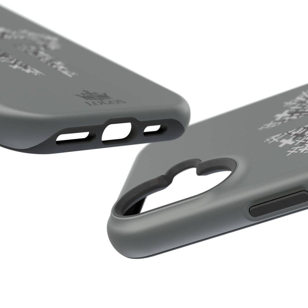 iPhone Case Magnetic Impact Resistant Cross Design Dark Grey