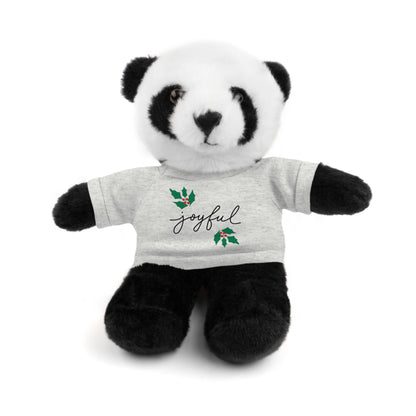 Plush Toy with "Joyful" Christmas Tee - Soft Cuddly Gift for Kids