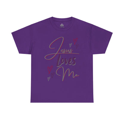"Jesus Loves Me" (Dark Fabric Design) Women's Cotton Tee