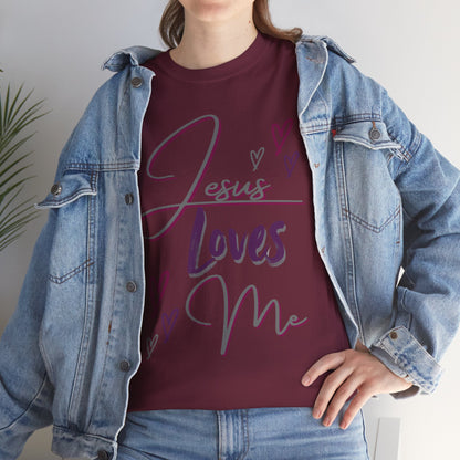 "Jesus Loves Me" (Dark Fabric Design) Women's Cotton Tee