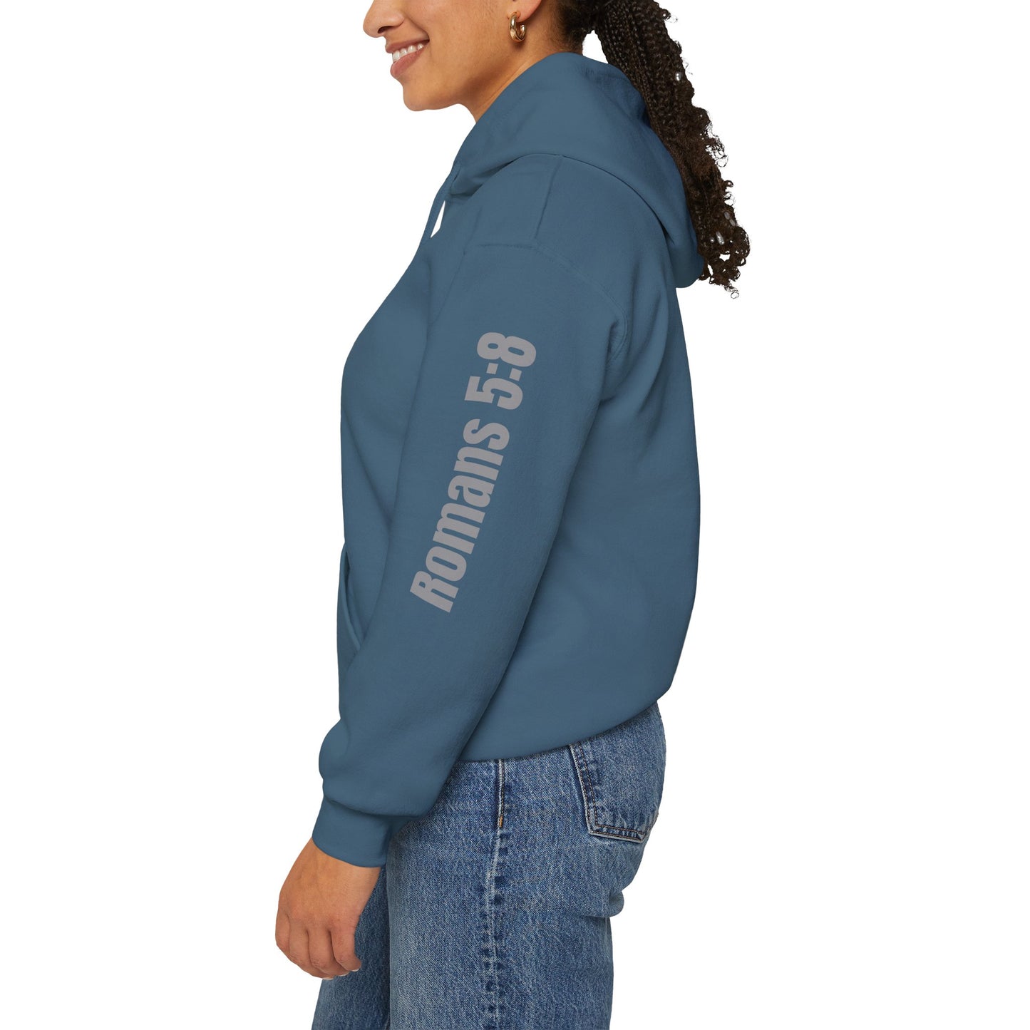 Romans 5:8 Christian Scripture Hoodie