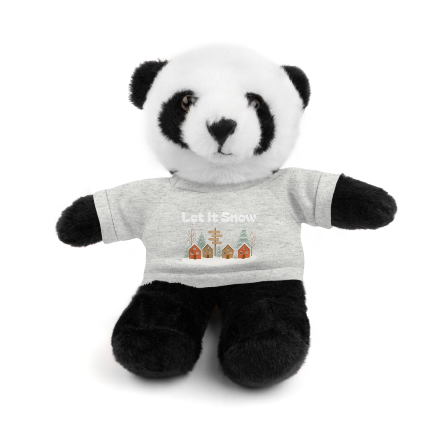 Christmas Plush Toy with "Let It Snow" Tee - Soft Cuddly Gift for Kids