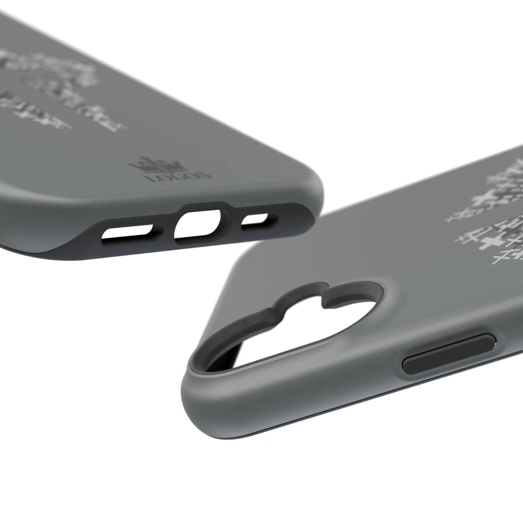 iPhone Case Magnetic Impact Resistant Cross Design Dark Grey