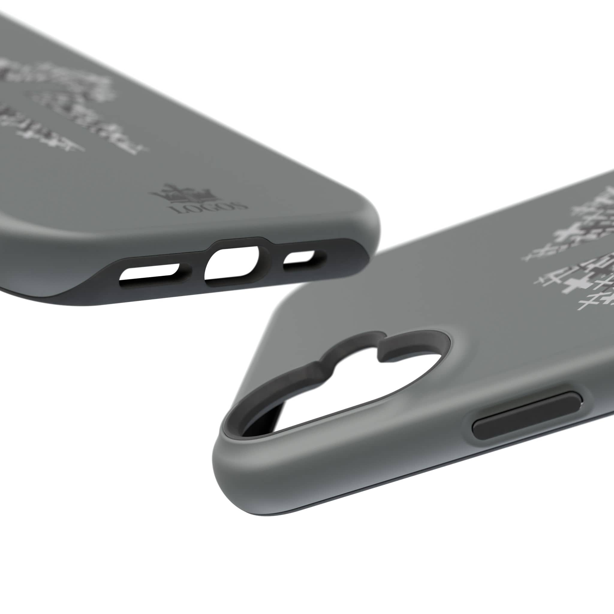 iPhone Case Magnetic Impact Resistant Cross Design Dark Grey
