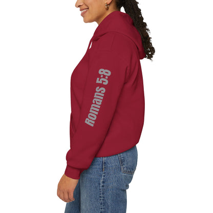 Romans 5:8 Christian Scripture Hoodie