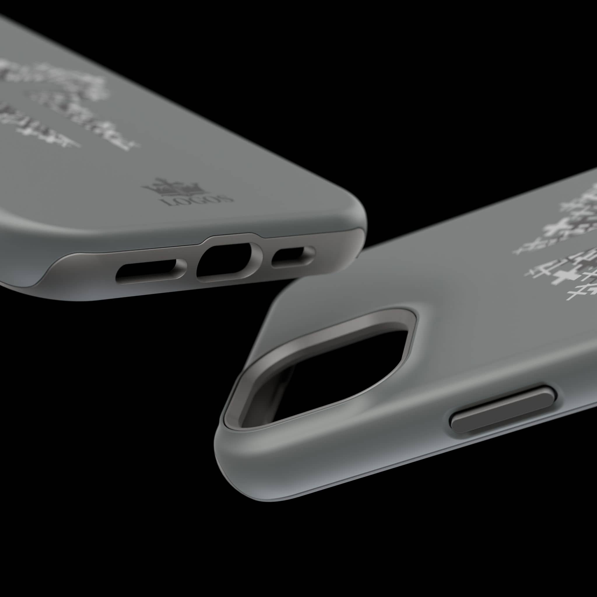 iPhone Case Magnetic Impact Resistant Cross Design Dark Grey