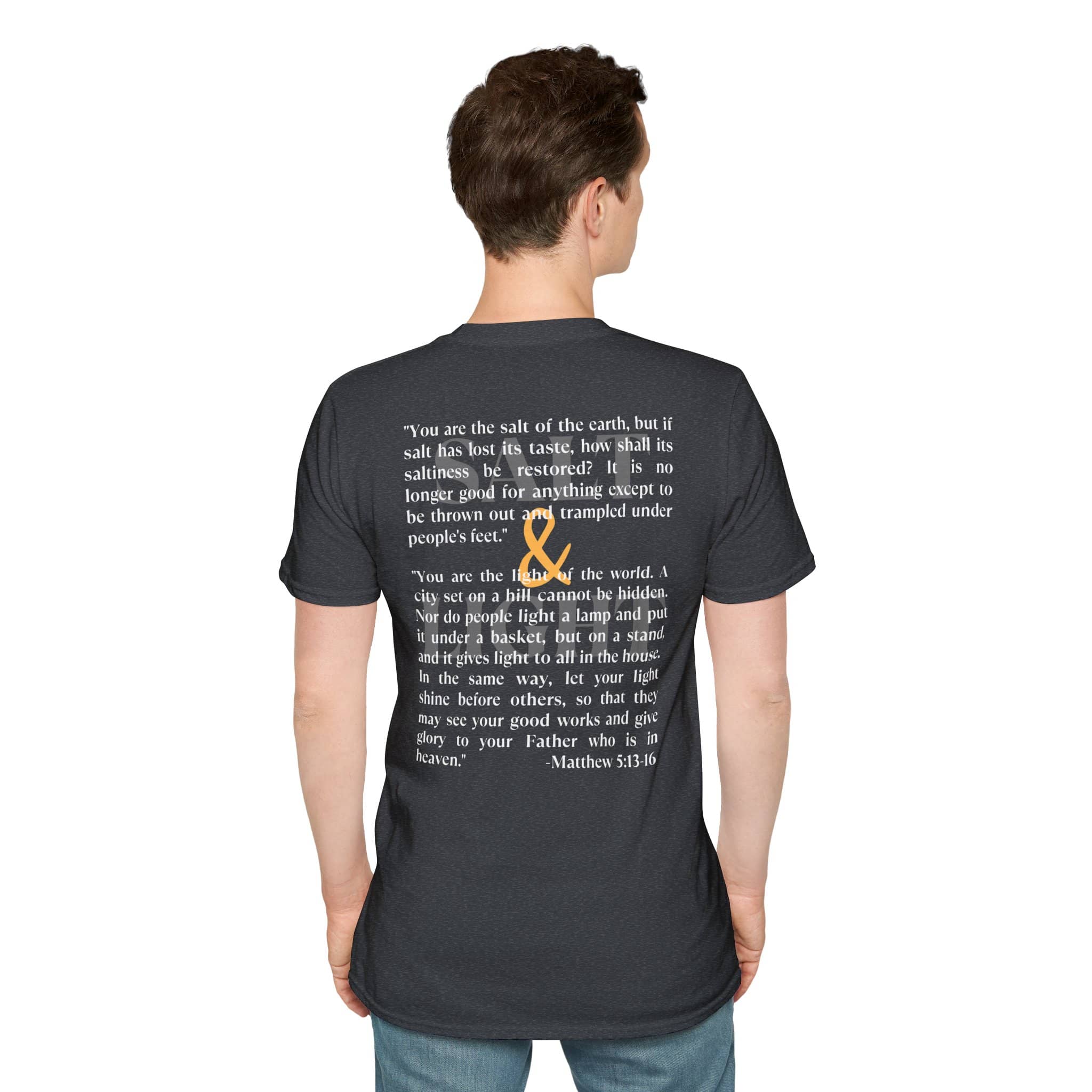 "Salt & Light" Lightweight Christian T-Shirt-Dark Fabric Design
