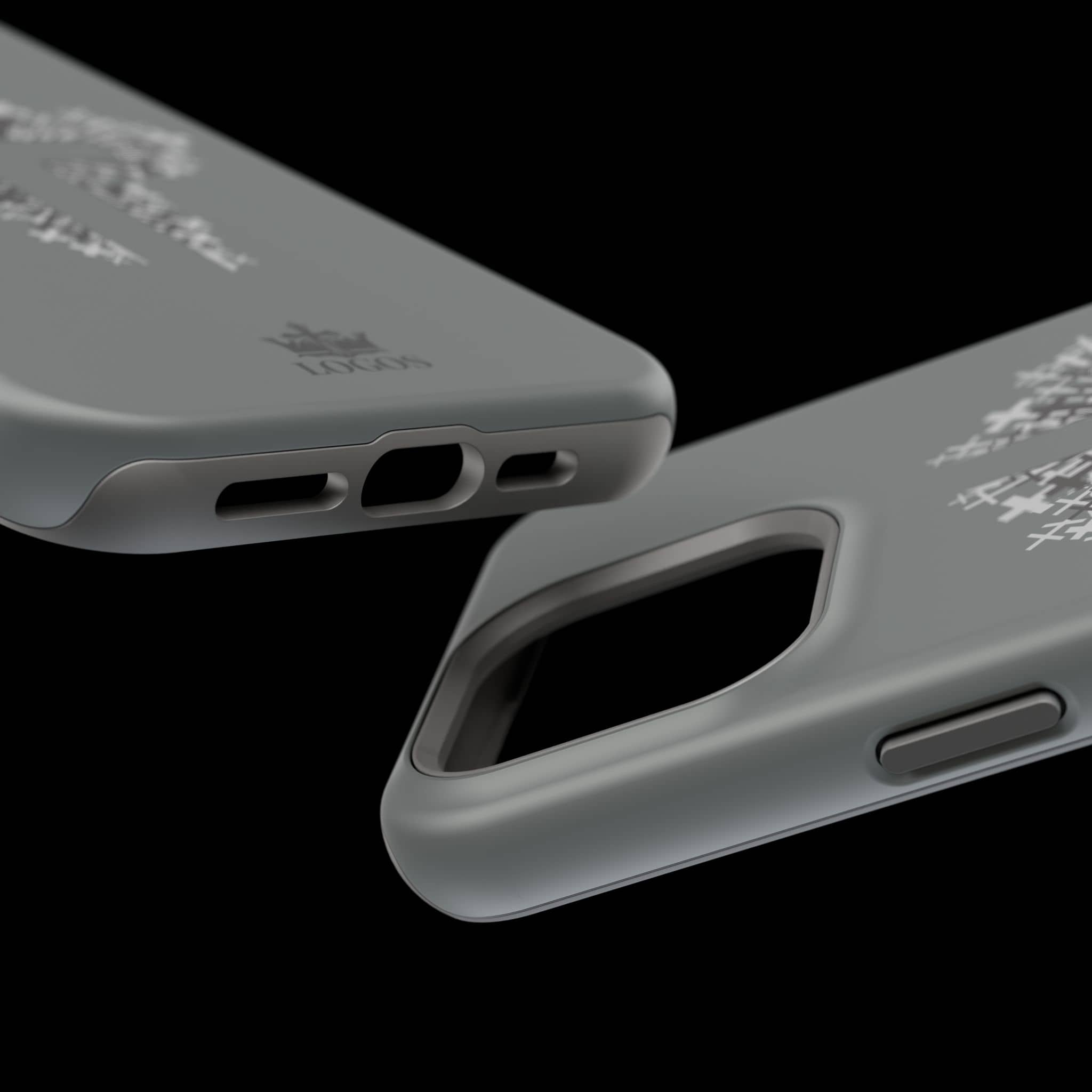 iPhone Case Magnetic Impact Resistant Cross Design Dark Grey